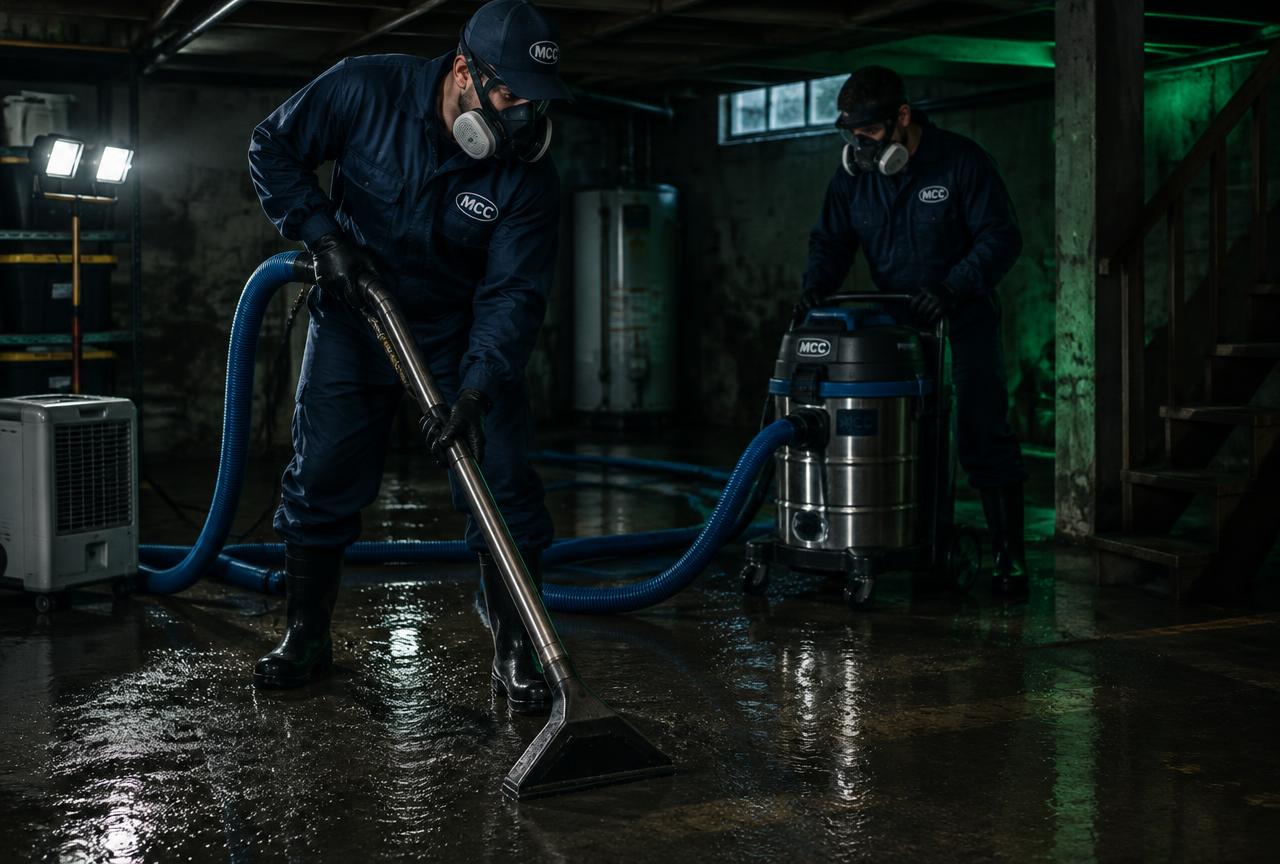 Sewage Cleanup equipment and restoration work
